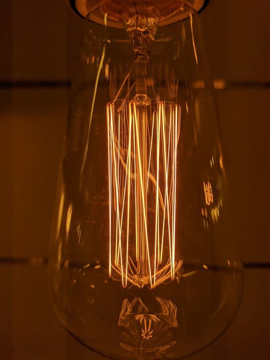 clear glass light bulb